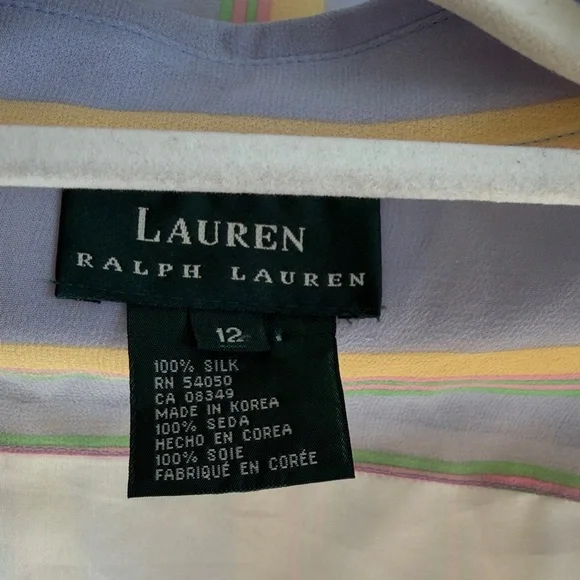 Ralph Lauren Women's Stripe Silk Shirt Dress - 12 - Picture 10 of 14